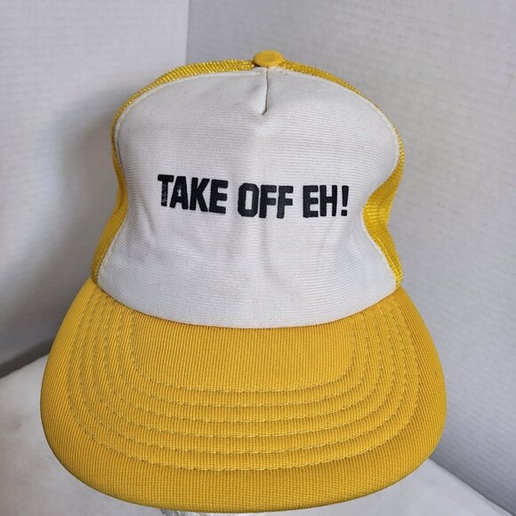 TAKE OFF EH! Canada Hat Snapback Baseball Vintage 80s Cap Retro youth Trucker - Picture 2 of 13